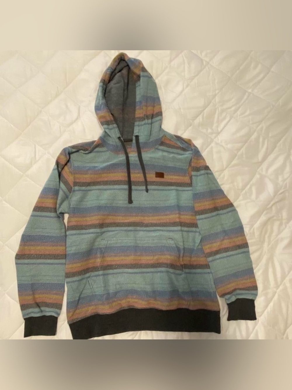 O'Neill Striped Hooded Pullover - Teal, Rust, Blue